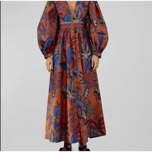 NWT FARM Rio Dress - Brown Wild Jungle - Size M